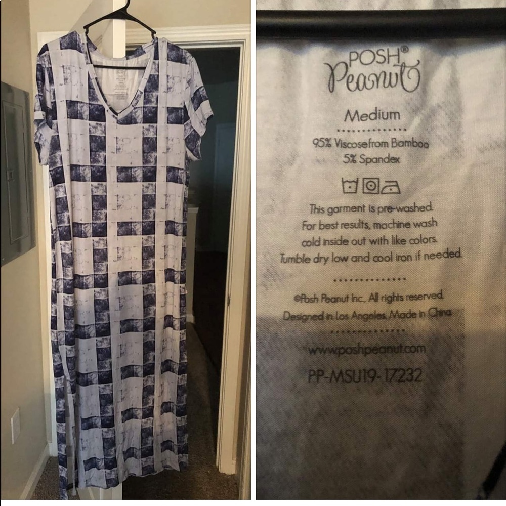 Posh Peanut Denim Plaid Maxi